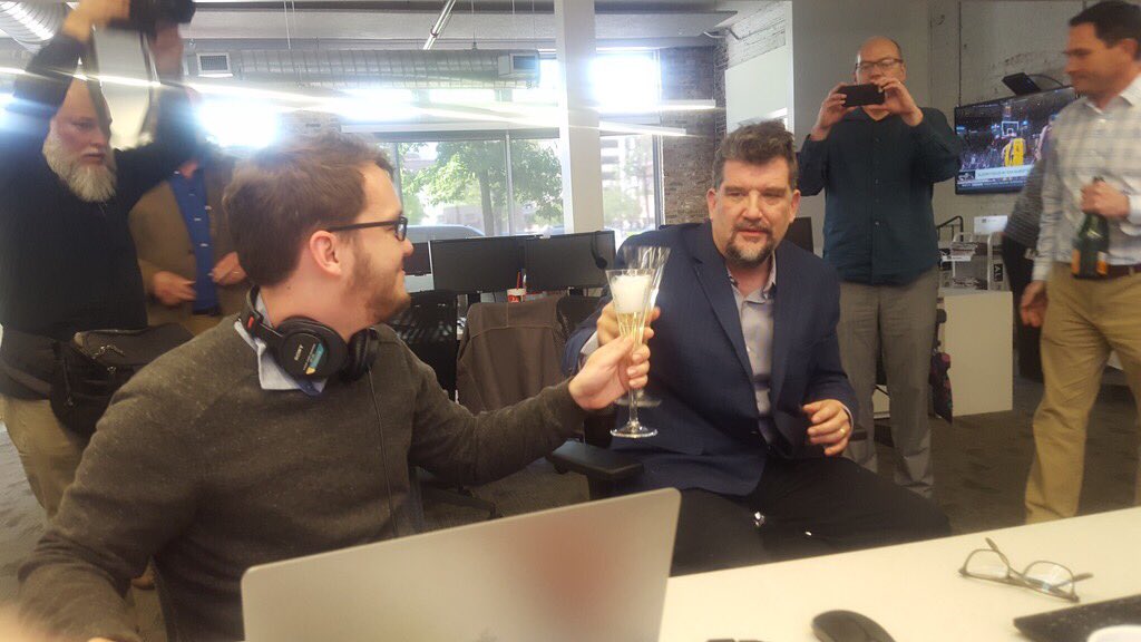 reckonnews's tweet photo. Winning a Pulitzer Prize is sweet. Sharing the moment with your son makes it even sweeter. Congrats to @JohnArchibald! https://t.co/qqNjPPGRf6