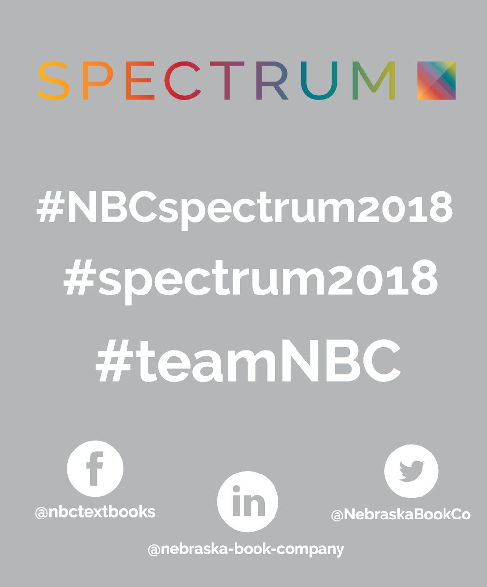 NebraskaBookCo's tweet photo. Registration is open! Let us know you’re here with the hashtags #NBCSpectrum2018 #spectrum2018 and #teamNBC https://t.co/A8Jz1T6w4y