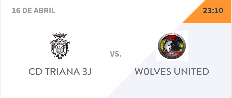 Chicos la VFO no para y esta noche tendremos una nueva jornada ante un rival muy bueno. 
@CDTriana3J_VFO 🆚 <a href="/_Wolves_united/">Wolves united</a> 
⏲️23 :10 

Os esperamos en nuestro canal de YouTube a las 23 horas.