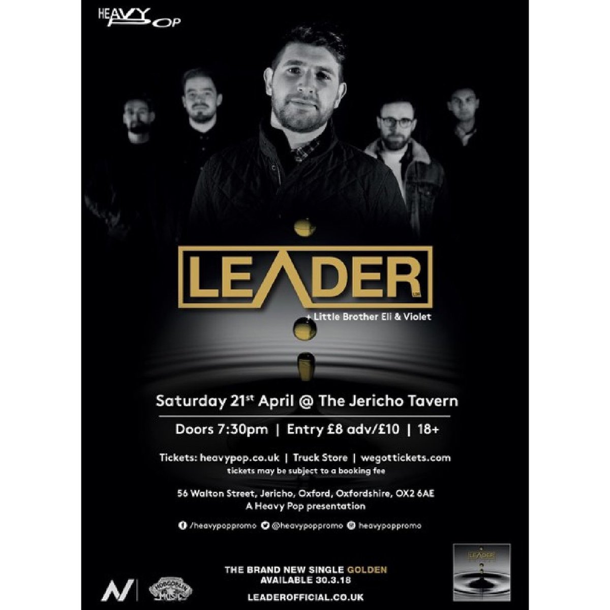 leaderband's tweet photo. Low ticket warning! 🔥

Our headline show at @Jericho_Tavern this Saturday with @LittleBroEli &amp; @violetsrblue_ has nearly SOLD OUT. 

Don't miss out. Tickets here 👇🏻
https://t.co/Ljc9rQ1aVR https://t.co/wd2s36mYxj