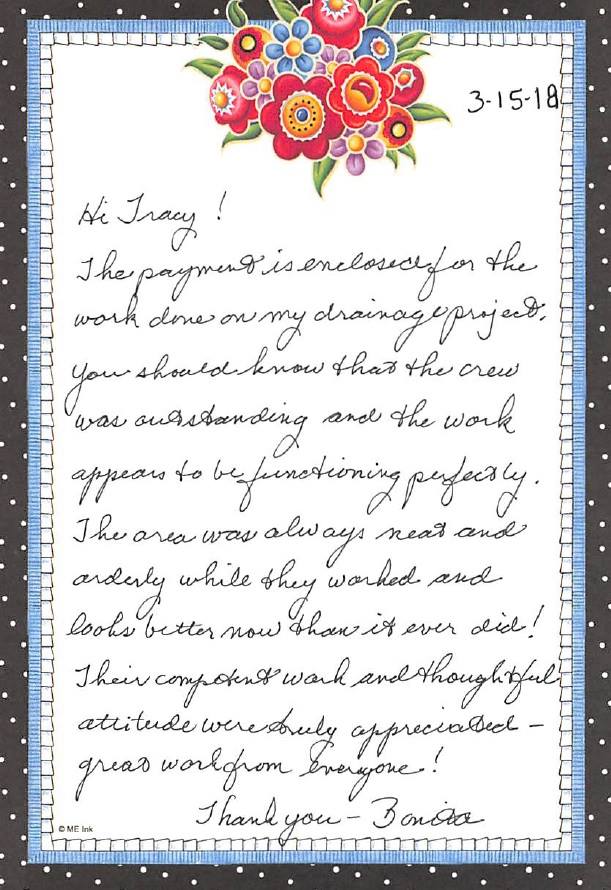 We are so thankful to have clients like this. Are you in need of Sewer inspection? We offer inspections, jetting, repair, and replacement.