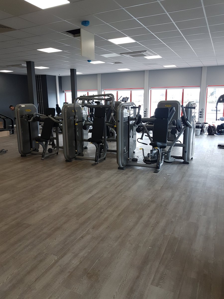 CF11Fitness's tweet photo. Gym floor &amp; @Technogym kit installation has started #ShoutOutWales #CF11FITNESS #Cardiff Not long now https://t.co/EtFPKy6XKG
