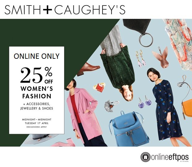NZSounds's tweet photo. #OnlineOnly - Today Only!
25% off Women's Fashion accessories, jewellery & shoes @SmithandCaughey!
Don't use a credit card on the web?
Pay with just your #MobileNumber using #OnlineEFTPOS and @ASBBank Mobile
- #SecureFastEasy
https://t.co/jbavX8ZG1G https://t.co/AkmGCMgvpF