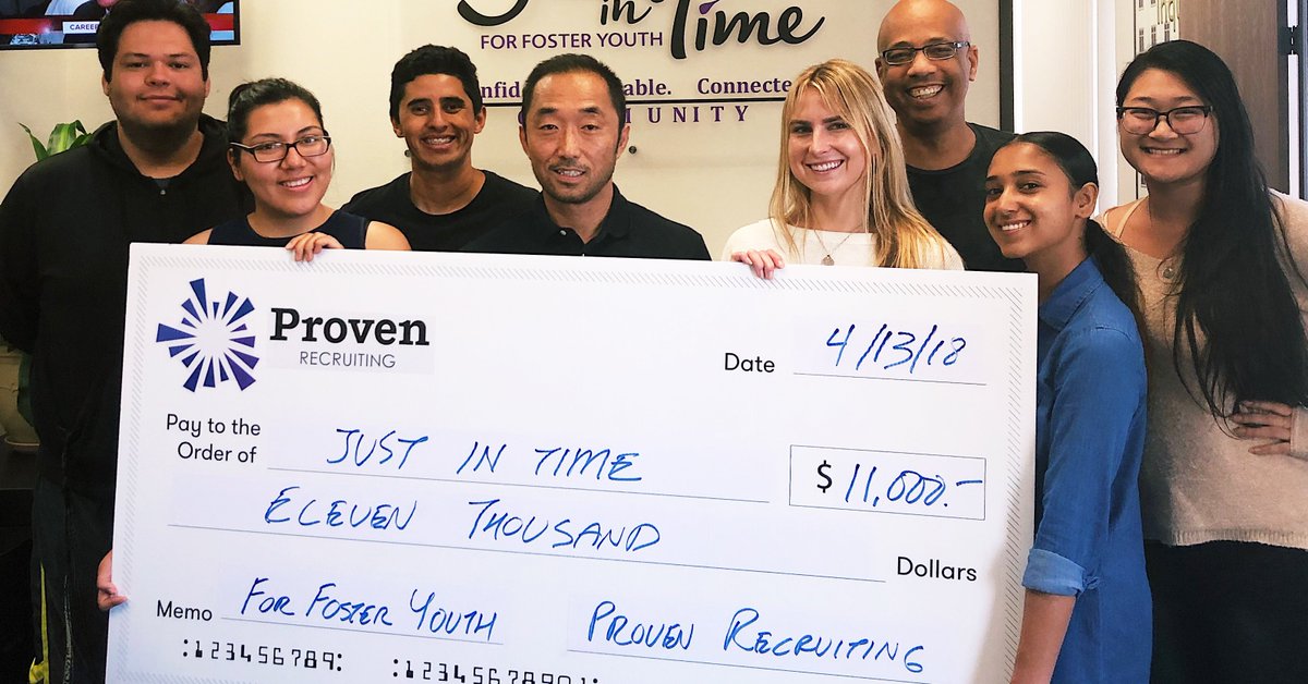 ProvenRecruit's tweet photo. Nothing like giving back to our community! Thank you to everyone who helped @PROVENSD raise $11,000 for @jitfosteryouth. Join us next year: we'll be back + better than ever! #giveback https://t.co/Wo9mIDTtHD