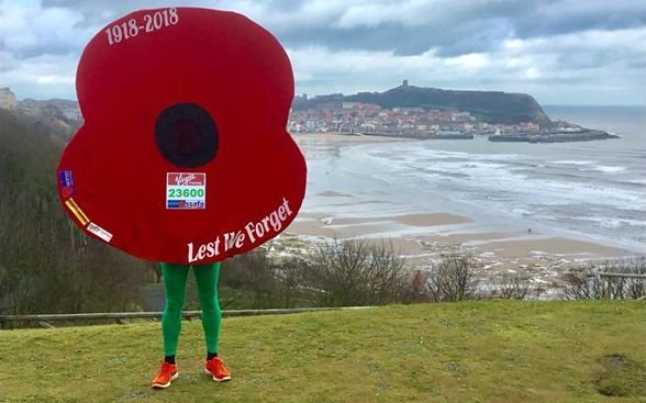 SSAFA's tweet photo. We're excited some of our runners will be attempting to break a world record at the #LondonMarathon this weekend! Owen will be running as a giant poppy and Paul is running in a suit of armour! Read more: https://t.co/pkG8ssBwfp https://t.co/GuOeJdcmH1