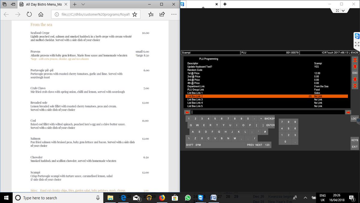 dhbusiness's tweet photo. My mouth is watering. Programming a new @icrtouch system for a new customers' restaurant and the menu is looking outstanding. More details will be posted when the system goes in. #icrtouch #pockettouch #touchoffice #restaurant #okpos #ipad https://t.co/ELxgYl95lq