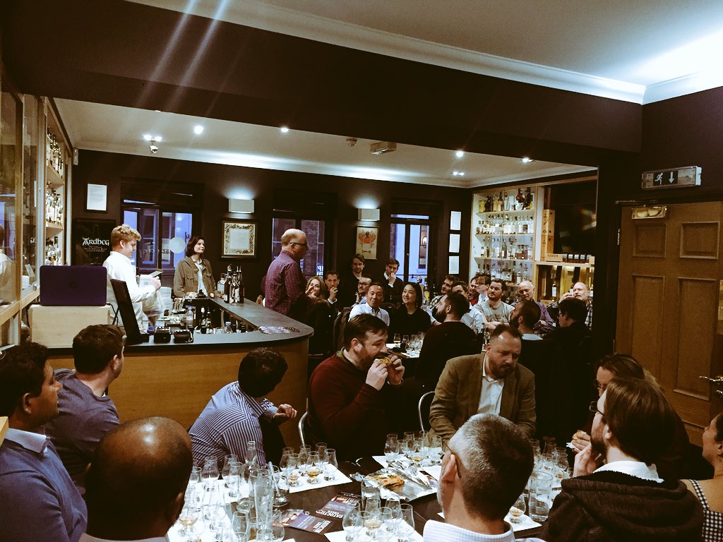 SohoWhiskyClub's tweet photo. The second half of tonight’s Virginia Whiskey Tasting! Scott Harris guiding us through his @catoctincreek distillery! https://t.co/N8LYiRICfj