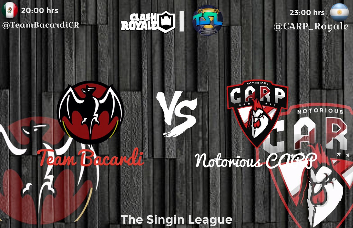 Hoy Lunes 16 de Abril nos enfrentamos a <a href="/CARP_Royale/">C.A.R.P</a> en @TSL_GG  mucho éxito para los 2 equipos #TeamBacardi #WeAreTheNight #TSL