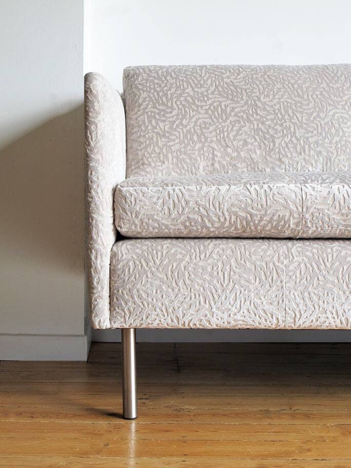 chairsandsky's tweet photo. #1960s 4-seater #sofa in a #cutvelvet from #harlequin 's latest #Paloma range... #vintage #midcentury #salesandhire https://t.co/QgsSF6sHoI