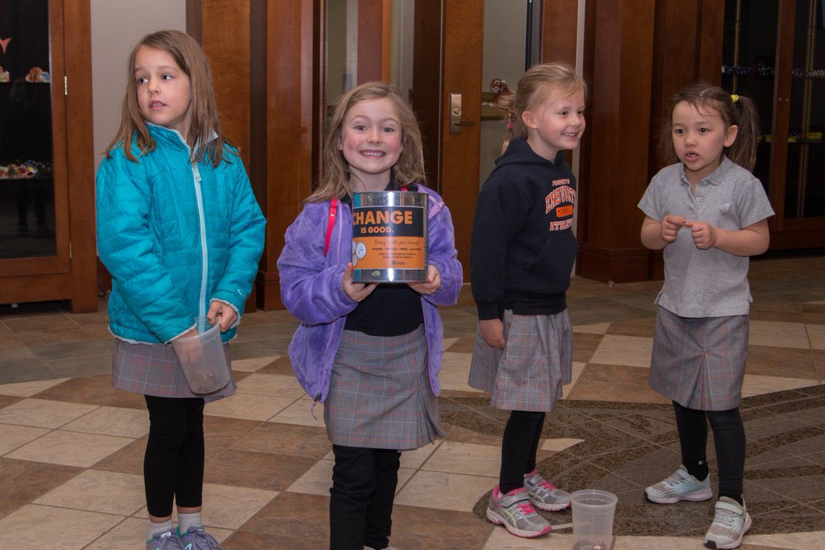 Ensworth's tweet photo. Change is good...and these kindergarteners want to do some good with it! Send your K-8 students to school with a handful of change and help Grade K support Habitat For Humanity between now and Monday, April 30. #ExcellenceInService #CoreSkillBuilding https://t.co/0RVvNCk1NP