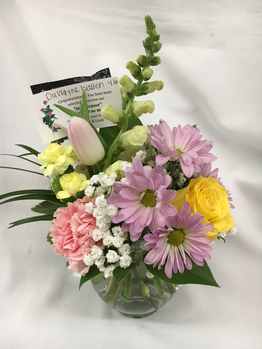 clarkflower's tweet photo. Congratulations to DuWayne Wallen, winner of this week’s Just Because Bouquet! Stop in our store & sign up, & you just might be the next winner! #justbecause #clarkflower https://t.co/G7vwzRkmyi
