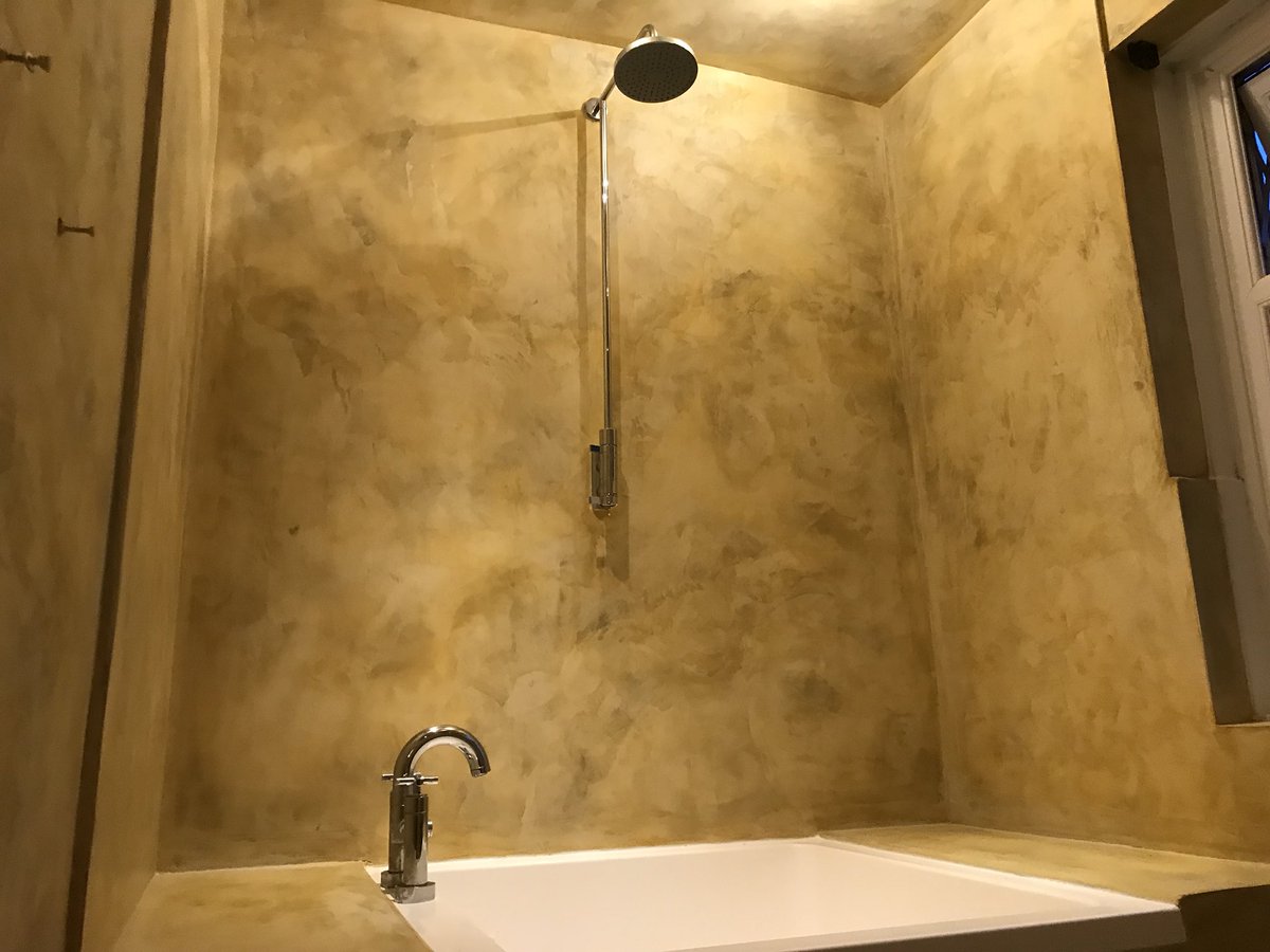 Bathroom install complete cave look @ILoveBramhall <a href="/Knutsfordrt/">Knutsford Retweets</a> @RetweetWilmslow <a href="/love_alderley/">Love Alderley</a> <a href="/socheshire/">So Cheshire</a> #marbleplaster #interiordesign