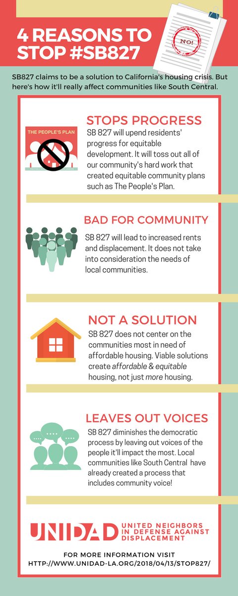 Edna_SoLA's tweet image. #SB827 will ultimately DESTROY all the community efforts in South Central to fight displacement and center low income voices! #FightDisplacement #StopSB827 #gentrification #peoplepower