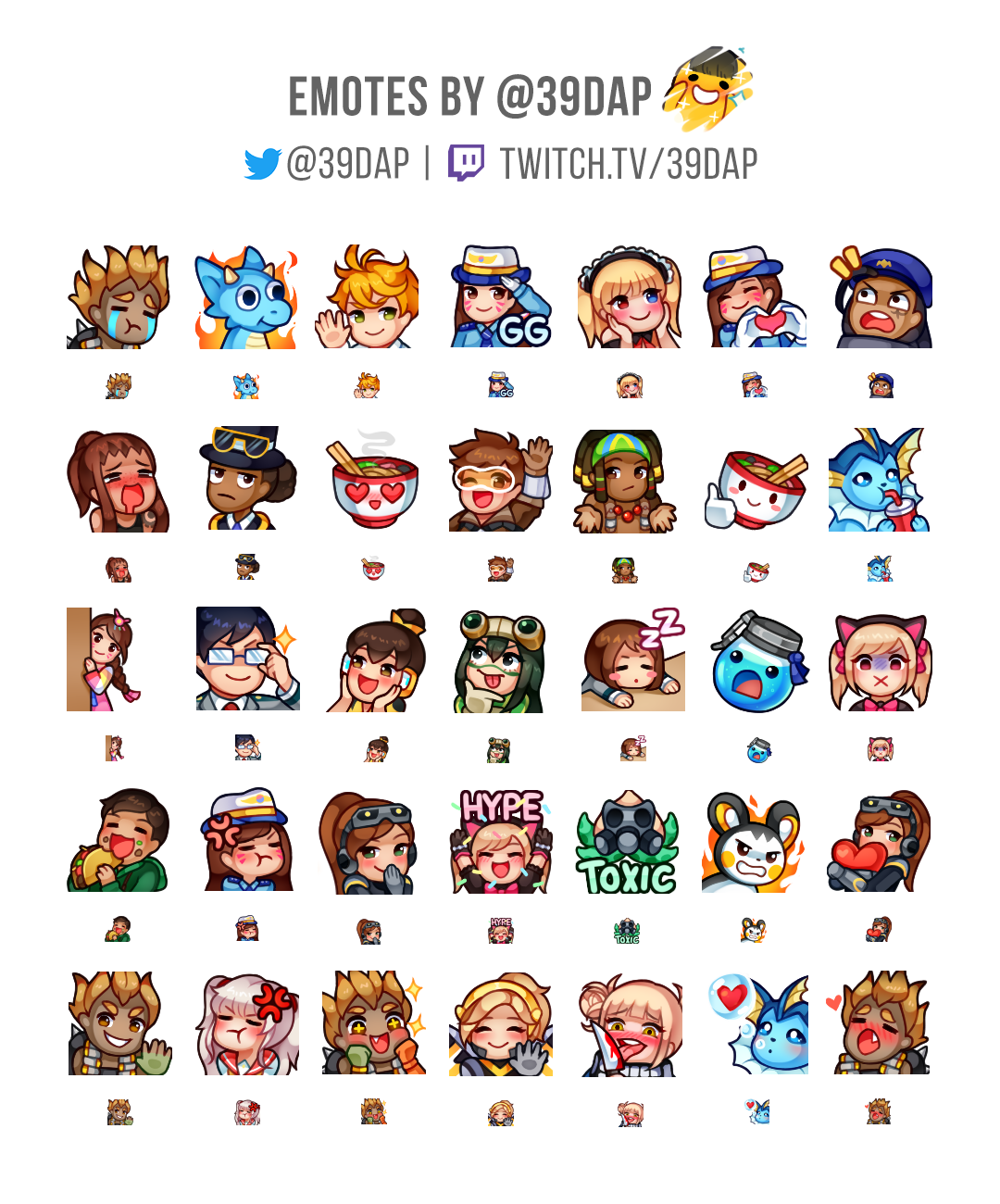 daph on Twitter: "commissions are closed now but heres a new emotes co...