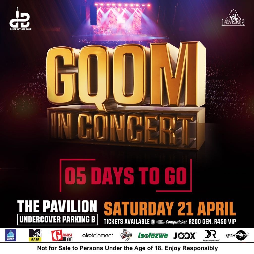 AfroTainmentSA's tweet photo. #GqomInConcertLoading at Pavilion, Durban on Sat 21 April !!! Limited tickets @Computicket R200 general, R450 VIP, Get them NOW before they Sell OUT !!! https://t.co/jGENBvDRZL