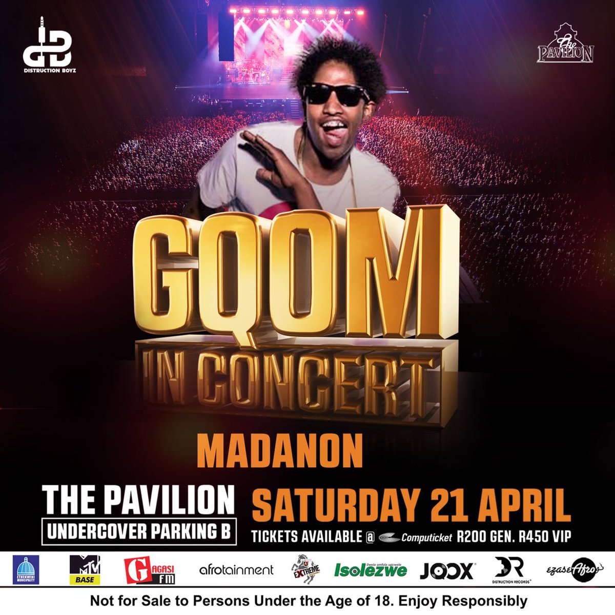 AfroTainmentSA's tweet photo. #GqomInConcertLoading at Pavilion, Durban on Sat 21 April !!! Limited tickets @Computicket R200 general, R450 VIP, Get them NOW before they Sell OUT !!! https://t.co/jGENBvDRZL
