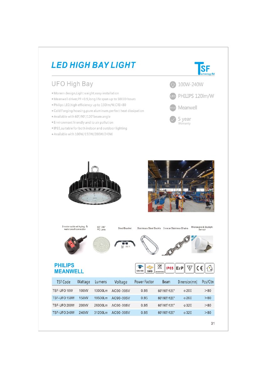 TsfTechnology's tweet image. Now in stock 150watt and 200watt Hi bays available please contact sales1@tsftechnology.com for keen competitive price 

Specification as below