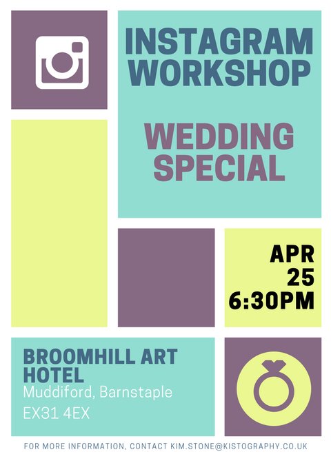 kistography's tweet photo. Instagram Workshop for Wedding suppliers at @broomhillart in partnership with @bluefizzevents 25th April. BUY TICKETS: https://t.co/HZTVpFmtkD #marriedinDevon #NDWN #barnstapleevents @whatsindevon #northdevon https://t.co/Lv5G9n1KPN