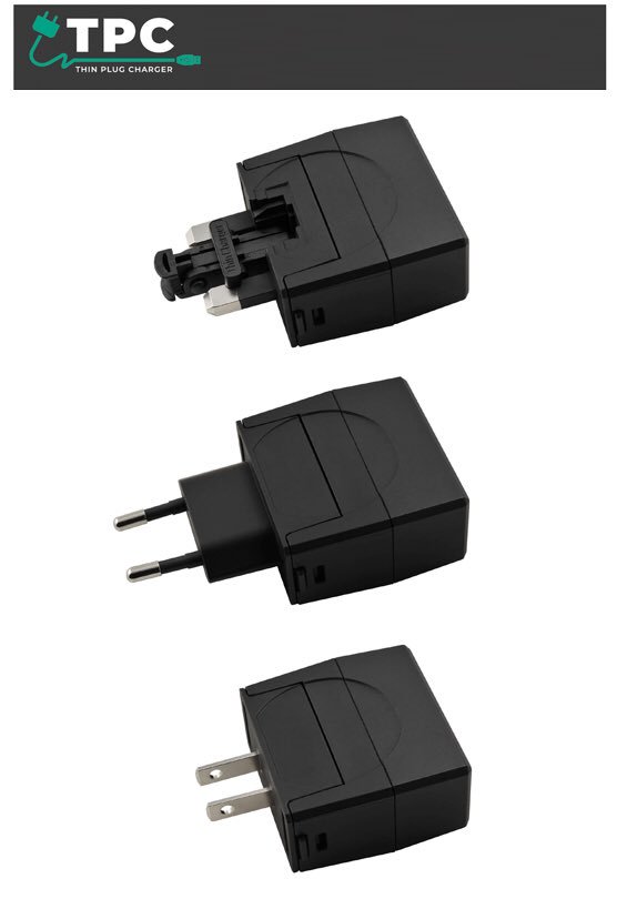 The latest folding USB travel chargers from thinplug #foldingcharger #thinplug #traveladapter