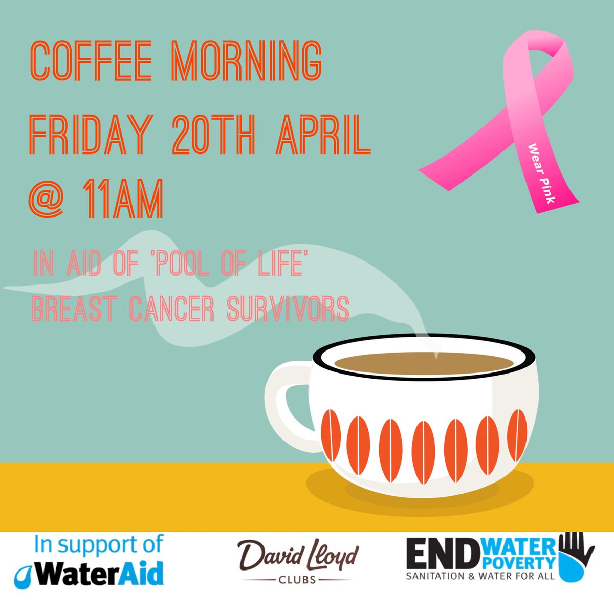 DLLSpeke's tweet image. Come along to our Coffee Morning on Friday to help raise money for this great cause!! 🍰 ☕️ #pooloflife #coffee #loveyourclub #davidlloyd #davidlloydspeke
