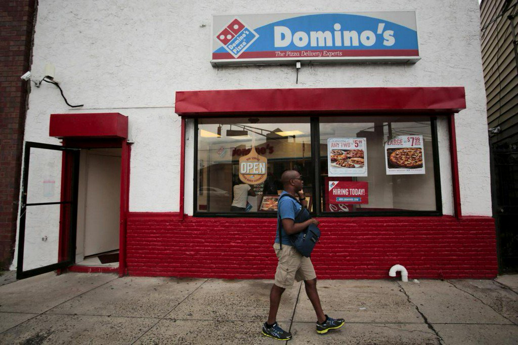 Reuters's tweet photo. Domino's unveils pizza delivery 'hotspots' as competition rages https://t.co/u9Wf0xjrfn https://t.co/TWQr0YXlx5