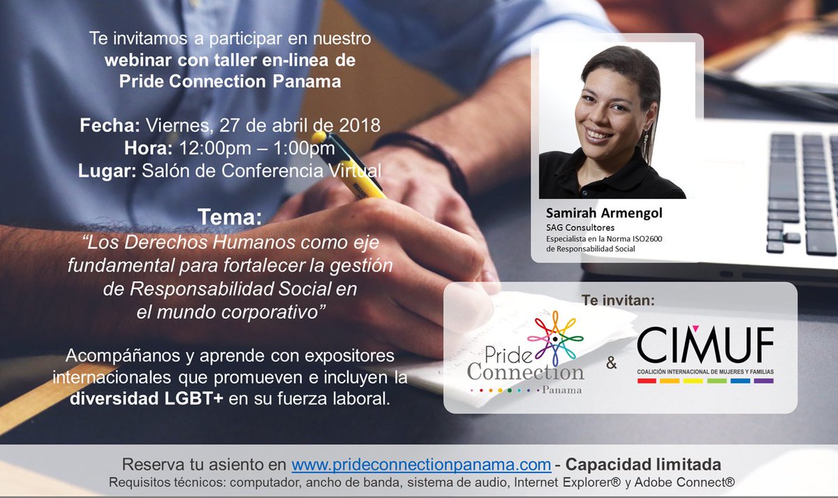 PrideConnectPA's tweet photo. ¿Sabias que #ResponsabilidadSocial va más allá de tu oficina? Participa y aprende  como ofrecer apoyo a grupos locales e impulsar el voluntariado en organizaciones que apoyen a la comunidad #LGBT #RedEmpresarial #Panama 

EVENTO GRATUITO - Registrate AQUI: https://t.co/J1s6LY4bEp https://t.co/YEZQbJTSNG