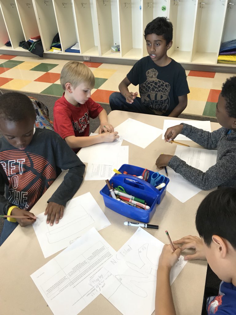 MrsBrunker48's tweet photo. We started reviewing the trait Love of Learning in @PosProject and it lead straight into our Social Studies Project of making our own maps!! Students have a rubric of must haves but then the rest is up to them! I’m excited to see their creativity!! #projecttime @BrierCreekES https://t.co/FPJNilyCyR
