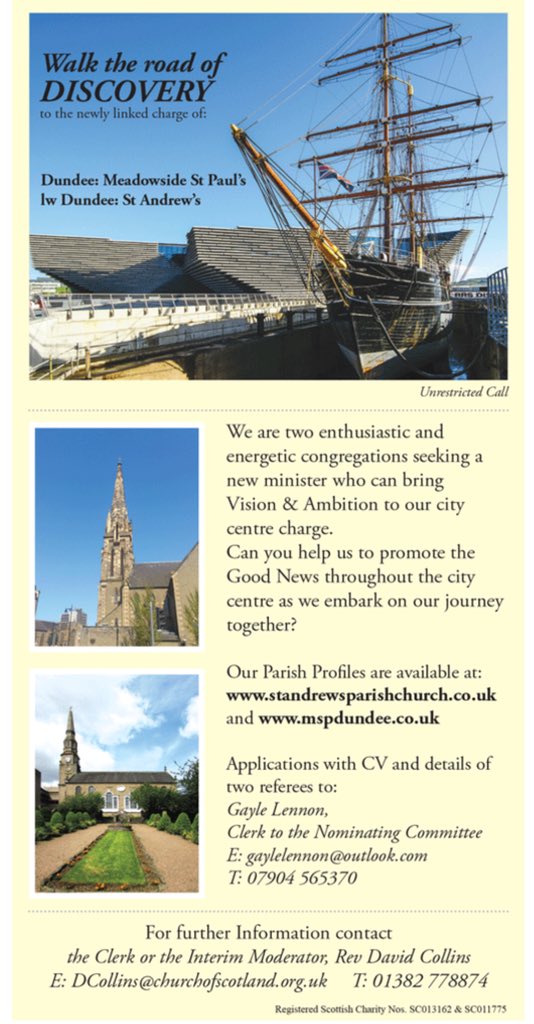 msp_standrews's tweet photo. Details about our Vacancy, along with our Parish Profiles, can be found on our websites at:
https://t.co/zOwHOixaQ5 and https://t.co/T9fVMdyTKx Contact us for more details. #ministry #churchofscotland #vacantcharge #parishprofile #faith https://t.co/rrivOFCVZ6