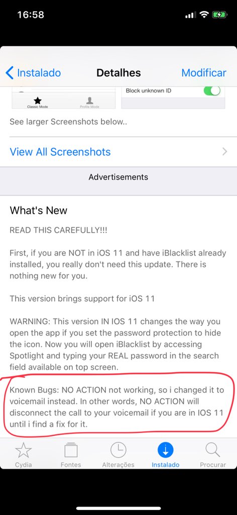 spkdev's tweet photo. @hack0x It is exactly what is written in the iBlacklist package changelog in Cydia. https://t.co/N3lqvq9QAh