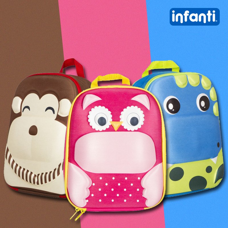 MamaInfanti's tweet photo. ¿Dino azul, Búho rosado o Mono café? 
Encuentra en @BabyInfanti_cl la mochila ideal para tu peque. 😍 https://t.co/SX0oDfLp71