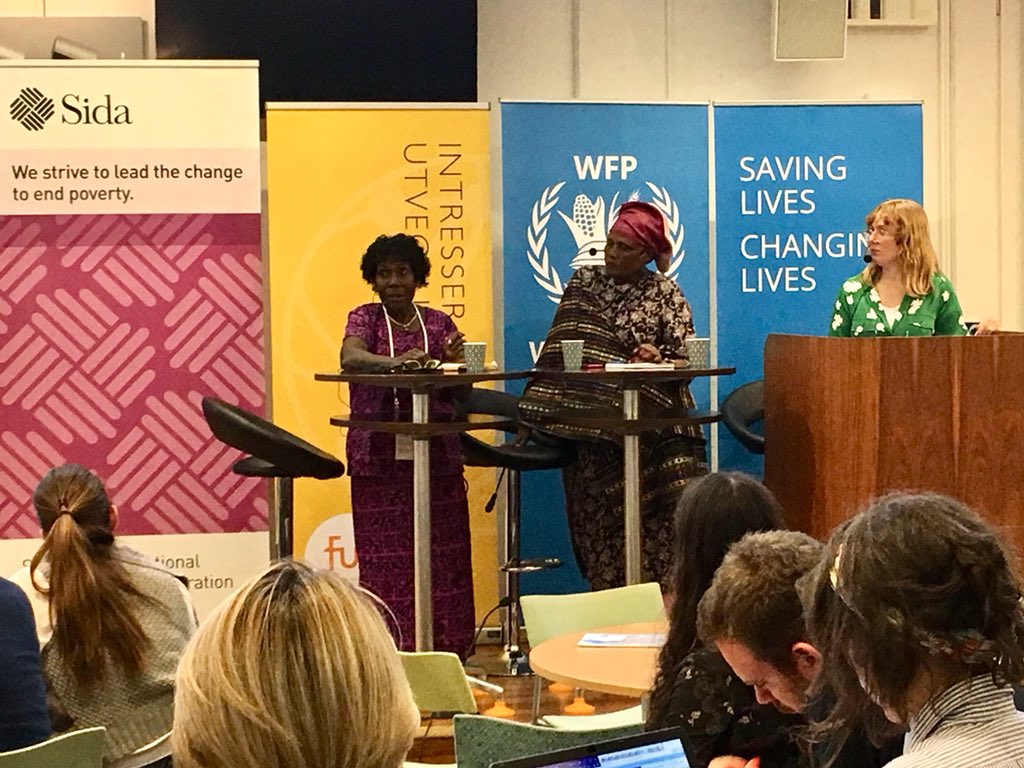 hkandersson's tweet photo. Kawinzi Muiu, Director of the Gender Office at WFP, argues that reaching SDG 2 is contingent on achieving SDG 5 #GlobalGoals #StockholmGenderForum https://t.co/lzYDv5nGZy
