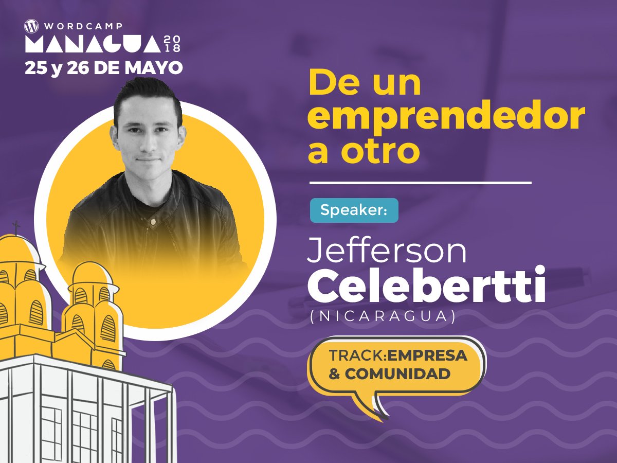 WordCampNic's tweet photo. ¡Feliz Día Mundial del Emprendedor! 🤘
Nuestro speaker y co-fundador de @BoombitStudio, Jefferson Celebertti, nos comparte 3 cosas importantes sobre emprender
👉 https://t.co/t74aNUXcOt   👈
Obvio no te vas a querer perder su charla del #WCMGA2018 😎
🎟  https://t.co/RPoXGYQsNr https://t.co/if02YjNQFa