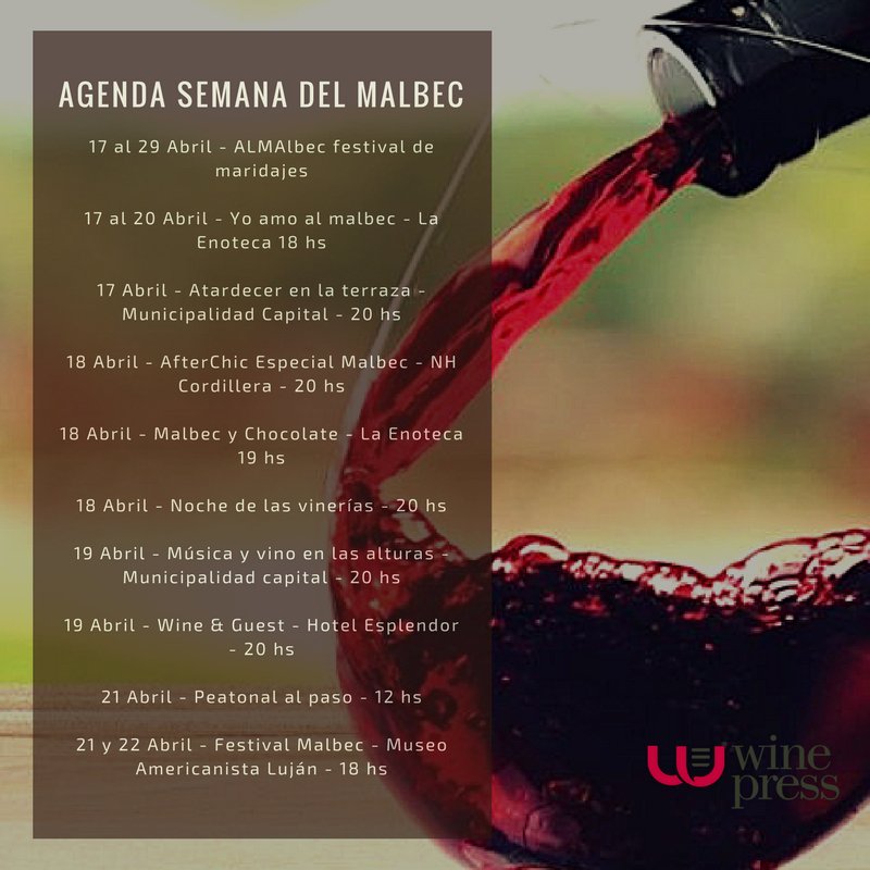 #AgendaMendoza Semana del #Malbec 

<a href="/LaEnoteca1902/">La Enoteca</a> <a href="/ALMAlbecFest/">ALMAlbec</a>