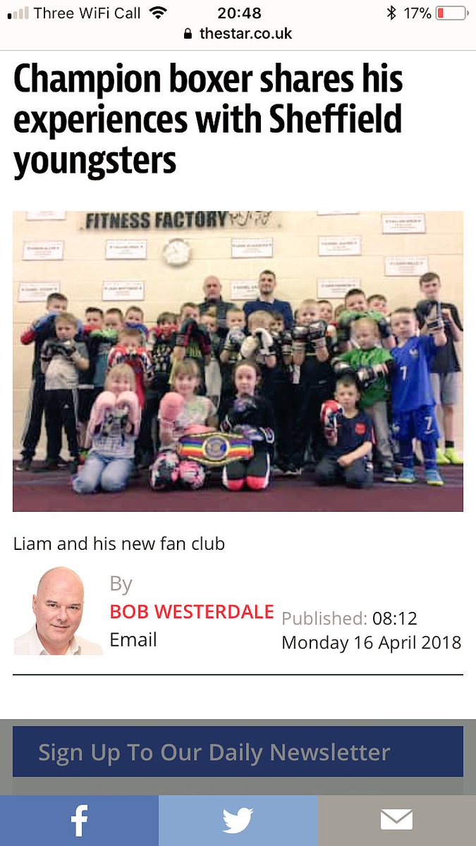 FitFactoryAbc's tweet photo. Really nice write up in Sheffield Star, appreciated @liamcameron21 time to meet our gyms kids #properchamp 👊🏻💥👊🏻 https://t.co/S1v9osOSy0