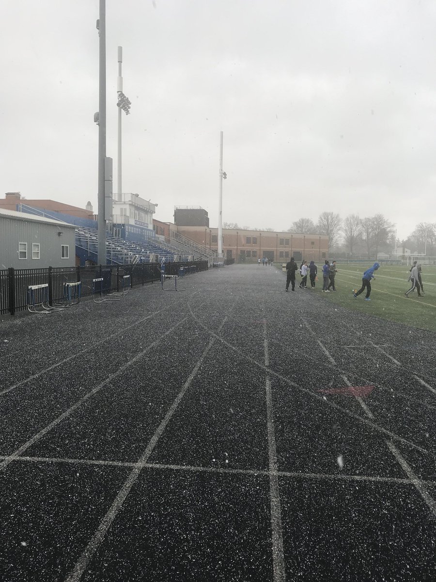 Track season in Ohio. #Snow
