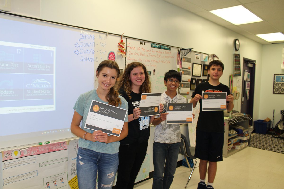 RMSMsDelgado's tweet photo. Freshly Certified from 7th pd!π Microsoft Office 2016 @Outlook π₯οΈ and Microsoft Office Excel πCongratulations! @HCPSRandallMS @MawhinneyClaire @HCPSCTAE @Office @hcpsMS @Certiport #MOSpecialist #GetCertified #IndustryCertification #RandallMS https://t.co/SeXe8IhPUy