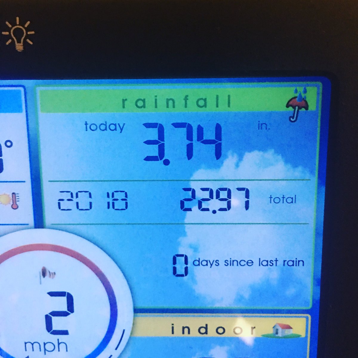 BobbyBell1720's tweet photo. Rainfall @ my home today. https://t.co/UVAP16v05v