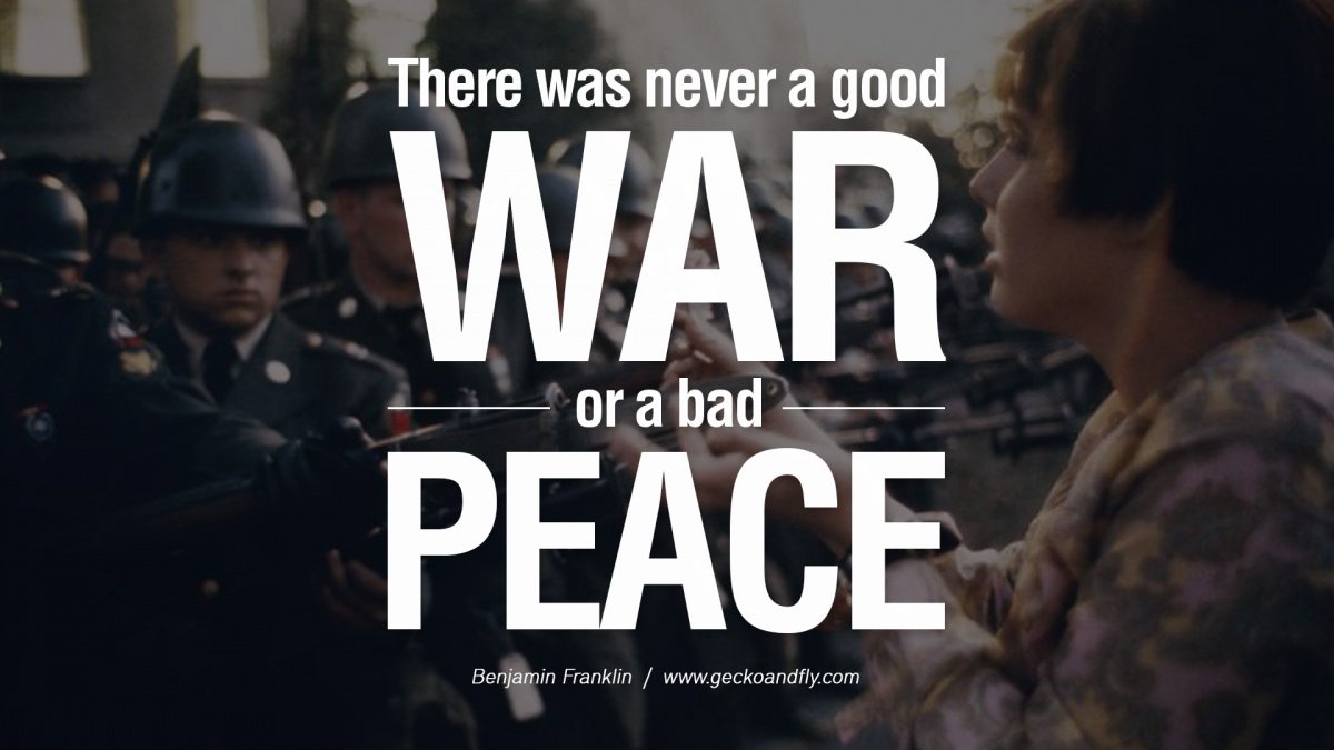 InsigniaDepot's tweet photo. "There was never a good war, or a bad peace" https://t.co/HgmDep93iQ