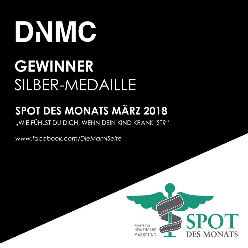 DNMC_GmbH's tweet photo. Da geht noch was 🙌 Silber-Medaille für „Die Mami Seite“ beim Spot des Monats März 2018 🥂 Schaut euch das Video an: https://t.co/2yVxfAd2sp https://t.co/zNGjl4uR99