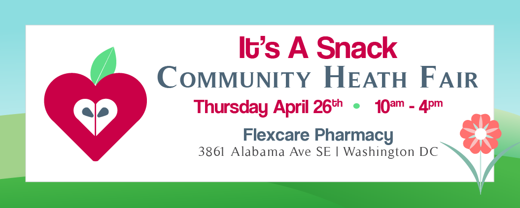 FlexcarePharmac's tweet photo. Come check out the Monthly Health Fair #ItsASnack @FlexcarePharmac next Thursday and sample some tasty snacks while learning to stay healthy! https://t.co/m1wkp6Yxa0