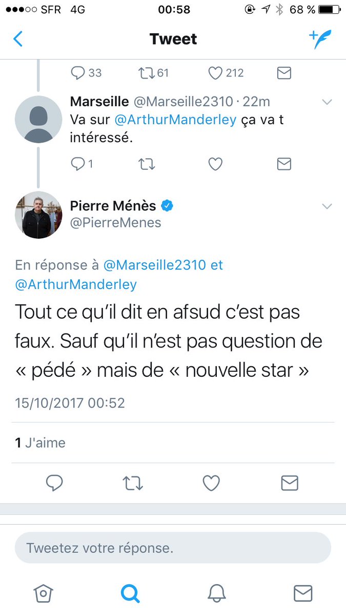 En octobre, un thread d' @ArthurManderley évoque le harcèlement bien plus trash que ce que les gens imaginaient des Ribéry and co contre Gourcuff durant le Mondial 2010 ( @PierreMenes précise qu’il faut en fait remplacer "pédé" par "nouvelle star") LIRE ICI:  http://archive.today/bXTL3 