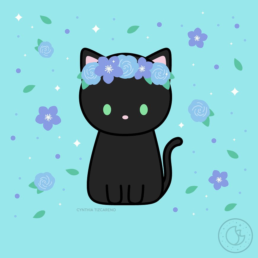 MeowAmor's tweet photo. Meow 🐱🌹

#dribbble #illustration #cutevector #adobeillustrator #blackcat #cat #kawaii #floral #digitalart https://t.co/KJQpTRKQrk