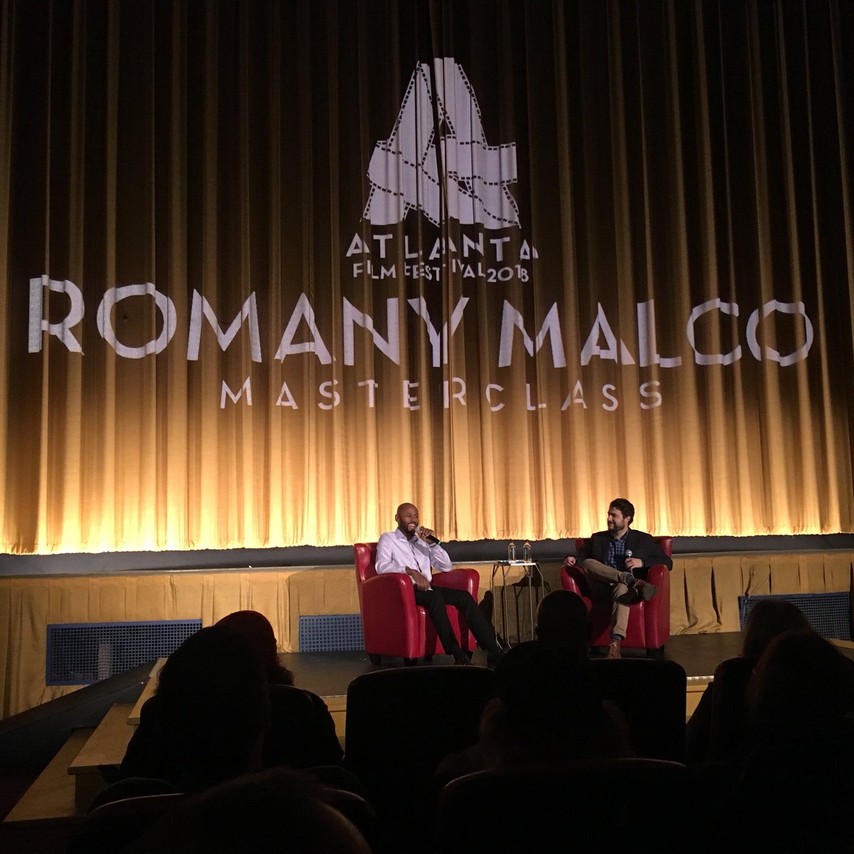 GeorgiaFilmSite's tweet image. #ATLFF Masterclass with @TeamRomany. He discussed his film #PrisonLogic with @cammc of @atlantafilmfest