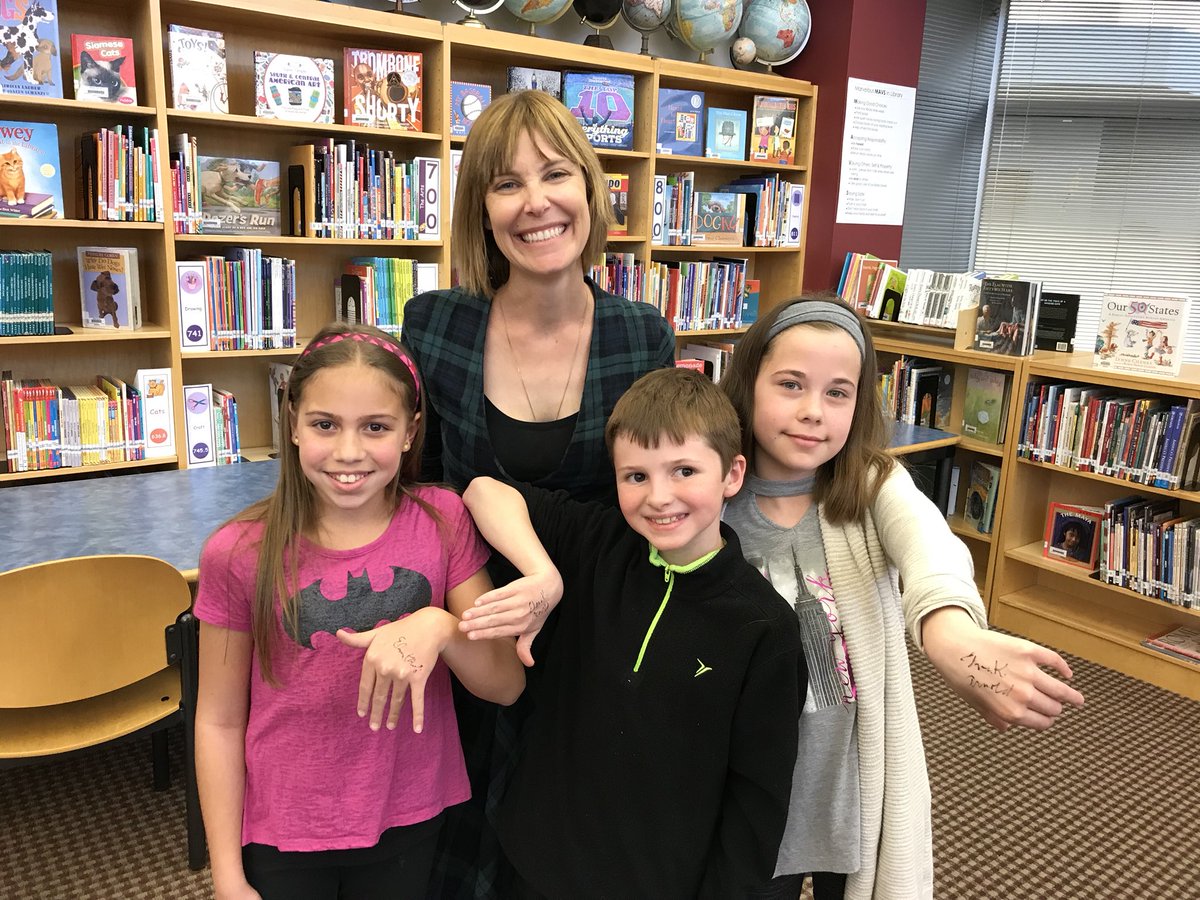tspayton's tweet photo. We had a few hard core fans that asked to have their hand signed by the author 😆 @ElanaKArnold @MadisonPlaceK5 https://t.co/9MLzNz1ies