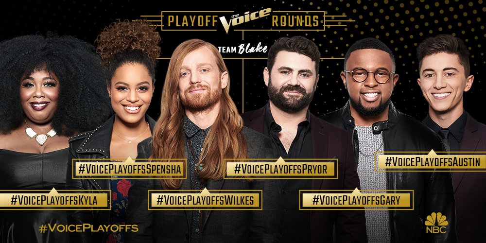 NBCTheVoice's tweet photo. Voting is open for #TeamBlake. Tweet to save your favorite artist from elimination NOW! #VoicePlayoffs https://t.co/vKjAvrkrdf