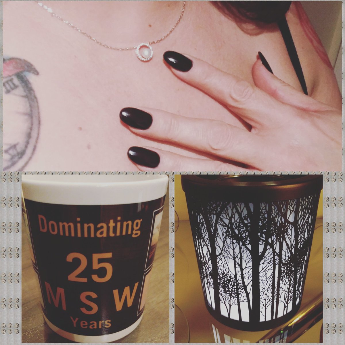 chicagomistress's tweet photo. Thank you to @maribethcd and her lovely lady for the gifts celebrating my 25th domination anniversary. I am truly blessed to have such wonderful people in my life. I love all my gifts but esp coffee mug #chosencareer #correctpath #careerdomme #lovegifts https://t.co/oholqsrP0N