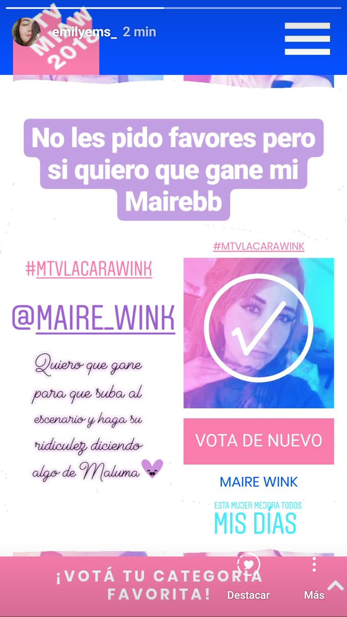emilyems_'s tweet photo. Estoy haciendo mi trabajoooooo, @maire_wink #MTVLACARAWINK todo lo que pida, mi bebecita hermosa 💖💖💖💖 https://t.co/xD8FQW1urH