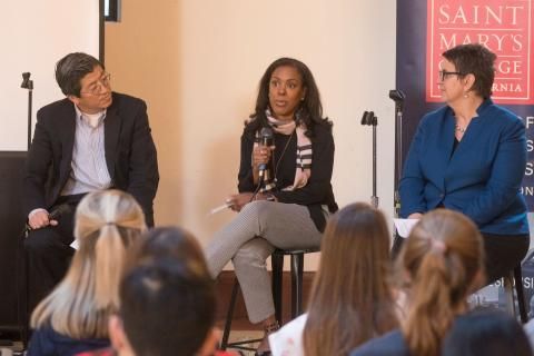 stmarysbusiness's tweet photo. CBS Senior Vice President of Diversity and Inclusion, Catrice Monson, joined Dean Zhan Li of the SEBA and Dean Sheila Hassell Hughes of the SOLA on March 14, 2018, to talk about diversity and how to create an inclusive environment in the workplace. https://t.co/jRudTcAVAD https://t.co/fbjU5vhMTf