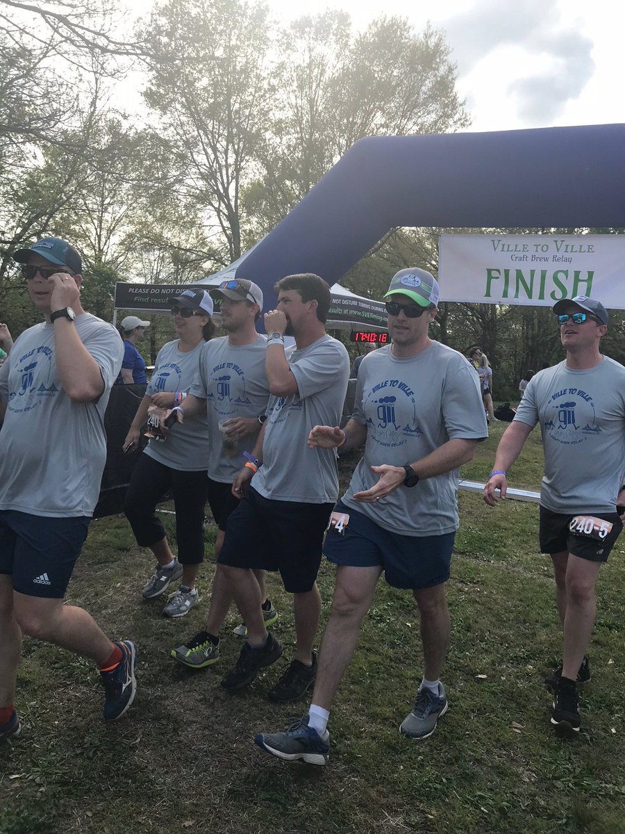 BrasfieldGorrie's tweet photo. Team members from our Carolina offices went the extra mile (or 73) to support a good cause! During the Ville to Ville Craft Brew Relay, the team ran 73 miles from Asheville, N.C., to Greenville, S.C. #yeaTHATgreenville #V2V18 #willrunforcraftbrew @villetoville https://t.co/nWAmxiDY52