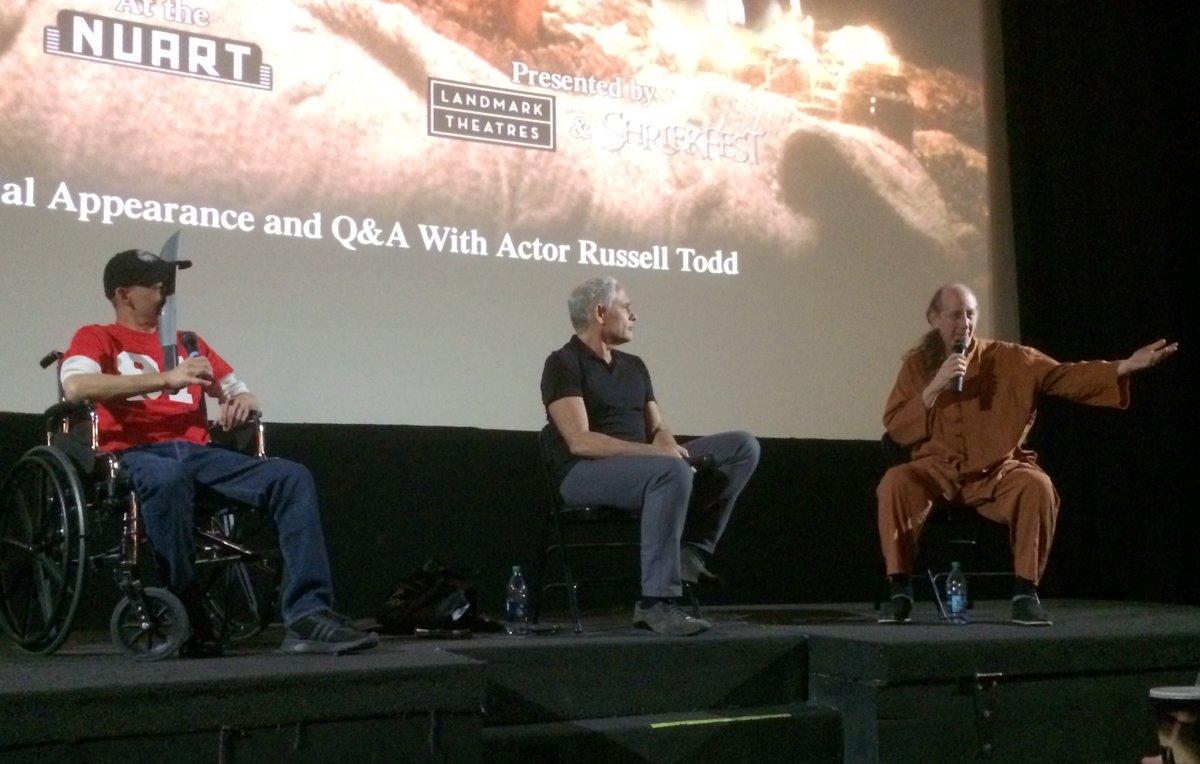 NuartTheatre's tweet photo. We had a killer time on Friday night at our FRIDAY THE 13TH PART 2 midnight screening/Q&amp;A with actors #RussellTodd and #StuartCharno! Thanks to @Shriekfest for a being a wonderful host and to everyone who came out! https://t.co/Z6sZvgvK64